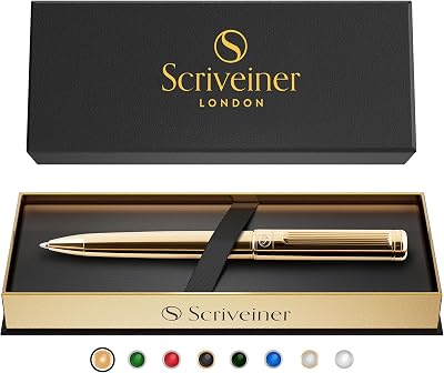 Scriveiner Gold Ballpoint Pen Luxury Brass Real Gold Plating Schmidt Refill