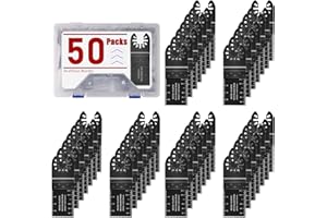 Adust 50 Wood Multitool Blades Kit Multi Tools Blades Oscillating Saw Blades Fit Dewalt Tools Ryobi Bosch Ridgid Milwaukee Rockwell Fein Multimaster Craftsman Oscillating Tool Blades (50)