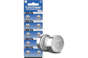 Cotchear 10Pcs Ag13 Button Batteries LR44 SR44 L1154 A76 LR1154 357A Button Cell Battery