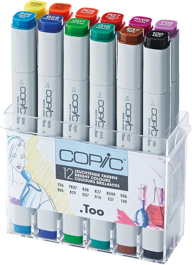 COPIC MARKER 12 uds Set BRILLANTES Amazon.es Oficina y papelería