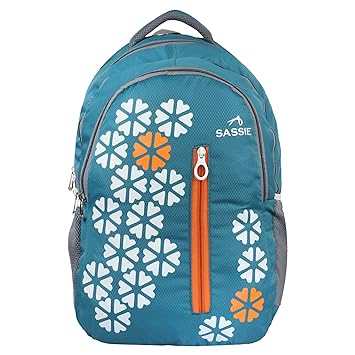 SASSIE Polyester 31 Litre Aqua Green Smart School Bag