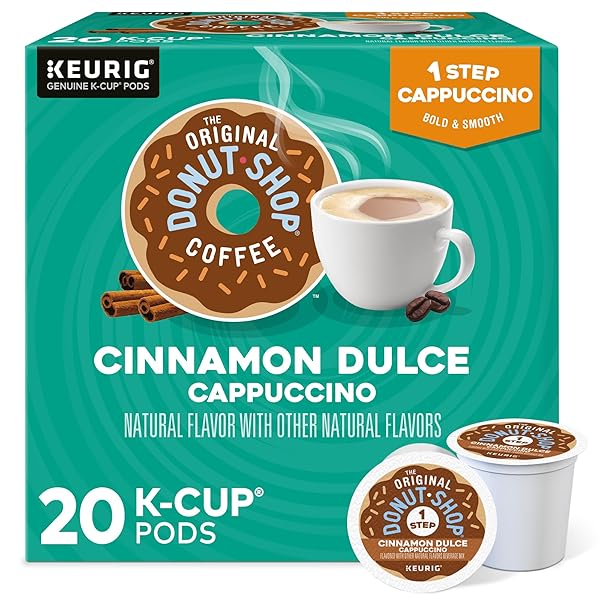 THE ORIGINAL DONUT SHOP ONE-STEP CINNAMON DULCE CAPPUCCINO, KEURIG SINGLE-SERVE K-CUP PODS, 20 COUNT