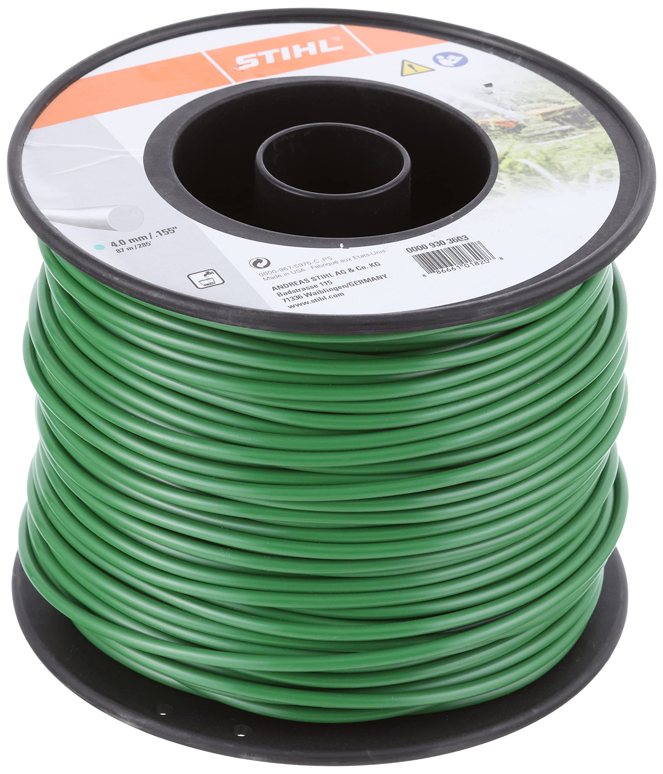 Stihl 9303603 Round Diameter 4.0 mm x 87 m Mowing Line, Green