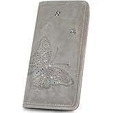 KITEVIUN RFID Wallet Women Ultra Slim Thin Womens Wallet Compact Clutch Long Ladies Wallet for Women GRAY