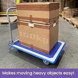 Move It 150kg Heavy-Duty Folding Platform Trolley Blue with 4 Wheels view 6