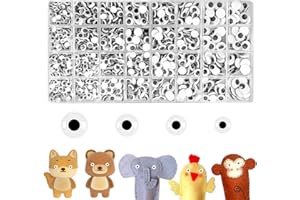 Googly Eyes, 1500 Pcs Googly Eyes Self Adhesive, 6mm 8mm 10mm 12mm Black Wiggle Eyes Craft Eyes for DIY Crafts Decoration