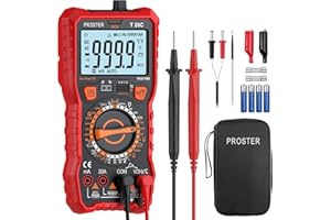 Proster Digital Multimeter 6000 Counts TRMS NCV Detector DC AC Voltage Current Meter Temperature Capacitance Resistance Diode