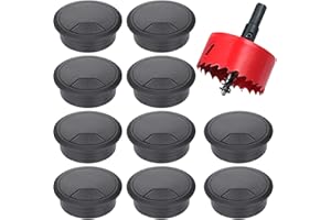 10PCS Desk Grommet, Table Cable Grommet 60mm with Hole Saw, Round Cord Cable Hole Cover Wire Organizer for Home and Office Ta