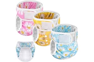 SlowTon Reusable Dog Diapers Female - 3 Pack Washable Female Dog Diapers for in Heat Incontinence, Super-Absorbent Diapers fo