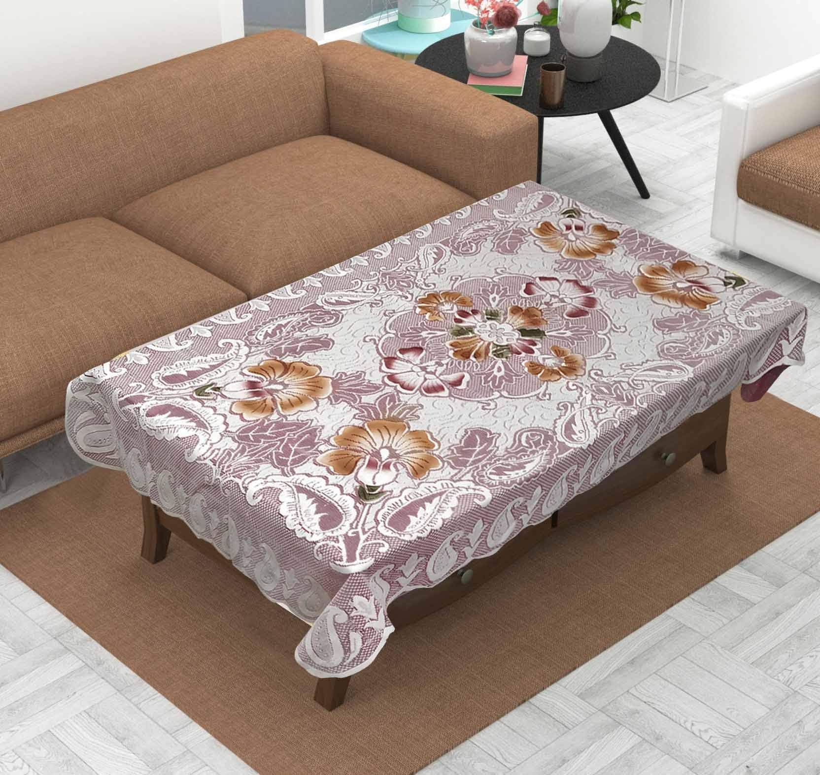 OrientalWeavers Net Fabric Center Table Cover for Home Decor,40 x 60 in, Beige,Rectangle Shape (Fits Table Top Size 2 ft x 3 ft to 2.5 ft x4 ft)