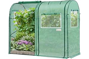KING BIRD Upgraded Tomato Mini Greenhouse for Indoor Outdoor, Heavy Duty Powder-Coated Steel, 2 Zippered Doors 4 Screen Windows, Tall Garden Plant Hot House, 8 Stakes 4 Ropes, 73" x 37" x 59", Green