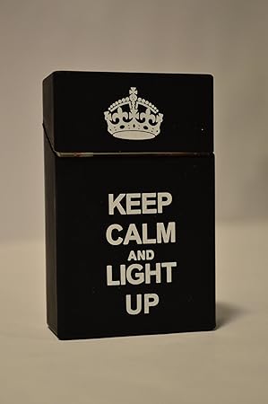 AshPro Silicone 20 Cigarette Pack Cover - Keep Calm and Light Up Black