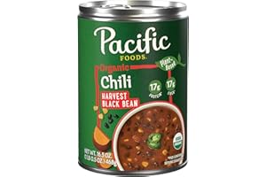 Pacific Foods Organic Harvest Black Bean Chili, Plant Based, 16.5 oz Can