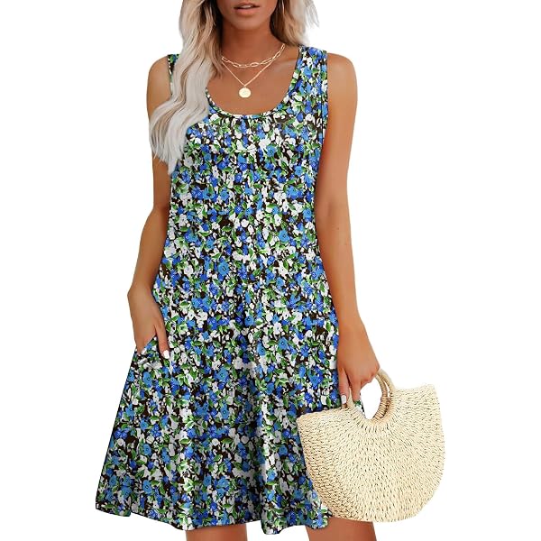 Yazinie Women's Floral Maxi Dress | V-Neck, Puff Short Sleeves | Lightweight Summer Beach Dress