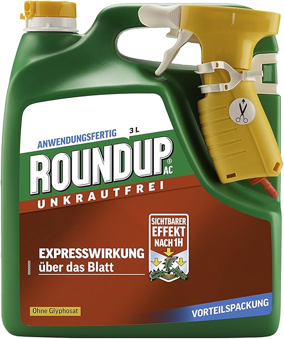Roundup Ac Unkrautfrei Anwendungsfertiges Spray Zur Bekampfung Von Unkrautern Grasern Und Moos 3 Liter Spruhsystem Amazon De Garten