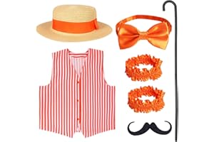 Kyson 6 Pieces Barbershop Quartet Costume-Carnival Barker Costume-Vintage Circus Costume-1920s Roaring Costume for Adult