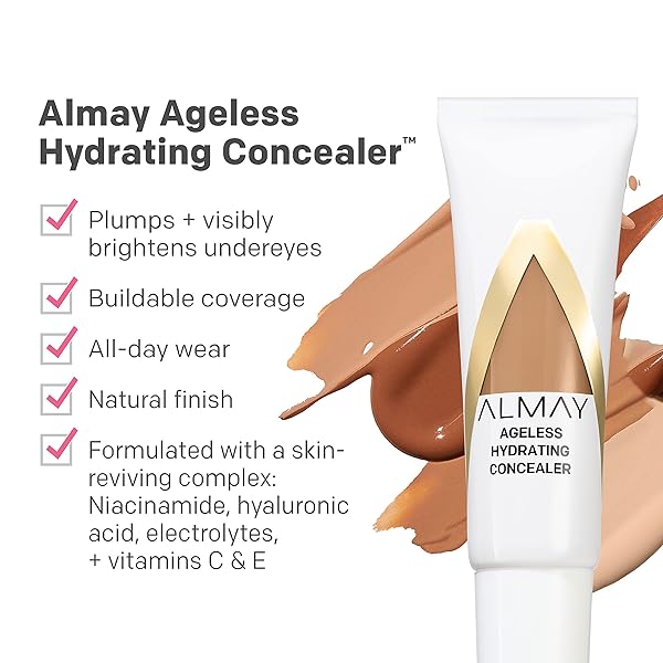 ALMAY ANTI-AGING CONCEALER, FACE MAKEUP WITH HYALURONIC ACID, NIACINAMIDE, VITAMIN C & E, HYPOALLERGENIC-FRAGRANCE FREE, 005 FAIR, 0.37 FL OZ (PACK OF 1)
