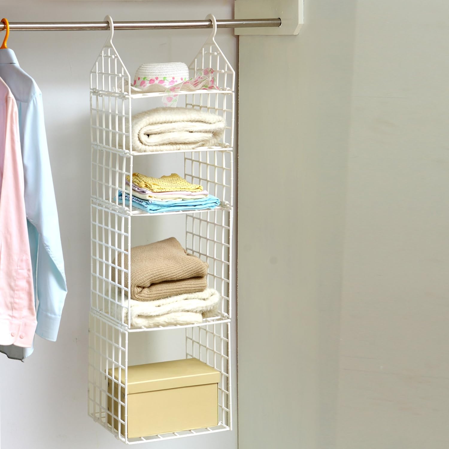 Terya Plastic Hanging Closet Organizer Hanging Shelves for