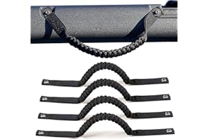 RERPRO 4 Pack Grab Handles for Ford Bronco Accessories 2021 2022 2023 2024 2025 2 Door 4 Door Interior Paracord Roll Bar Grip Door Handle No Embroidery Black
