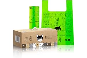 G.A.S Certified Home Compostable Cat Litter Bags For Poop - 10% to Charity - Cornstarch-Based - For Cleaning Up Litter Trays - NF T51-800 Compliant - 30 Extra Large Disposable Bags
