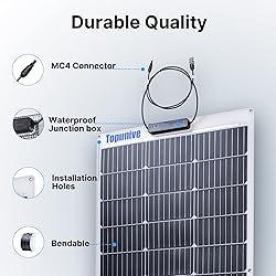 Topunive 100W 12V Flexible Solar Panel 9BB