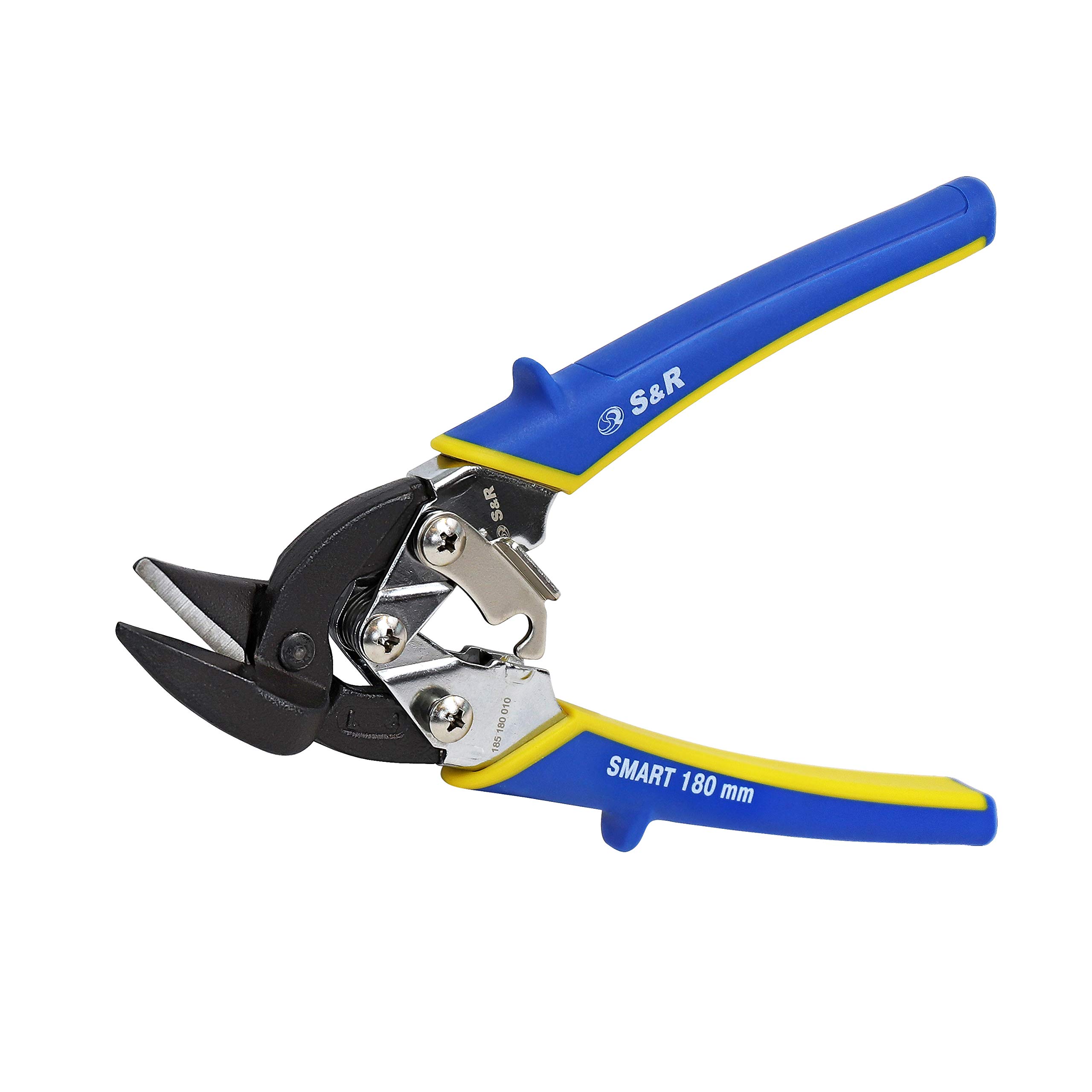 S&R Mini Tin Snips – Ideal Series, Left Cut | Compact Metal Shears 180 mm with Rubberised Handles | HRC 60–62 for Precision Sheet Metal Cutting