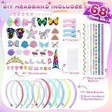 GOLMUD 68PCS DIY Headband Making Kit Unicorn Mermaid Flower Hair Accessories view 3