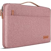 DOMISO 17 inch Laptop Sleeve Protective Case Cover Compatible with 17-17.3 inch HP Dell ASUS Lenovo Chromebook,Waterproof Computer Cases Bag with Handle,Pink