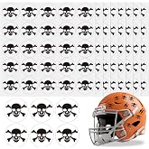 Skull Helmet Stickers, 200 Pcs Youth Football Helmet Stickers, 1-1/8 Inches Vinyl Self Adhesive Helmets Award Decals for Football Baseball Hockey Softball Lacrosse Sport Event Rewards Supplies, Black