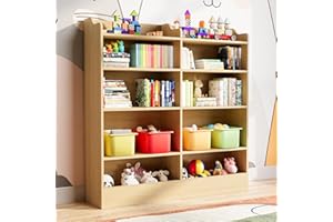 Cozy Castle 5 Tier Kids Bookshelf, 10 Cube Kids Toy Storage Organizer,Toddler Bookcase Storage Cabinet for Playroom, Bedroom, Kids Room, Reading Nook,Nursery