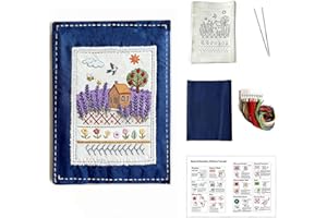 Embroidery Stitch Book Kit for Beginners,All-in-One Hand Embroidery Learning & Practice Book with Fabric Pages,Embroiderys Pr