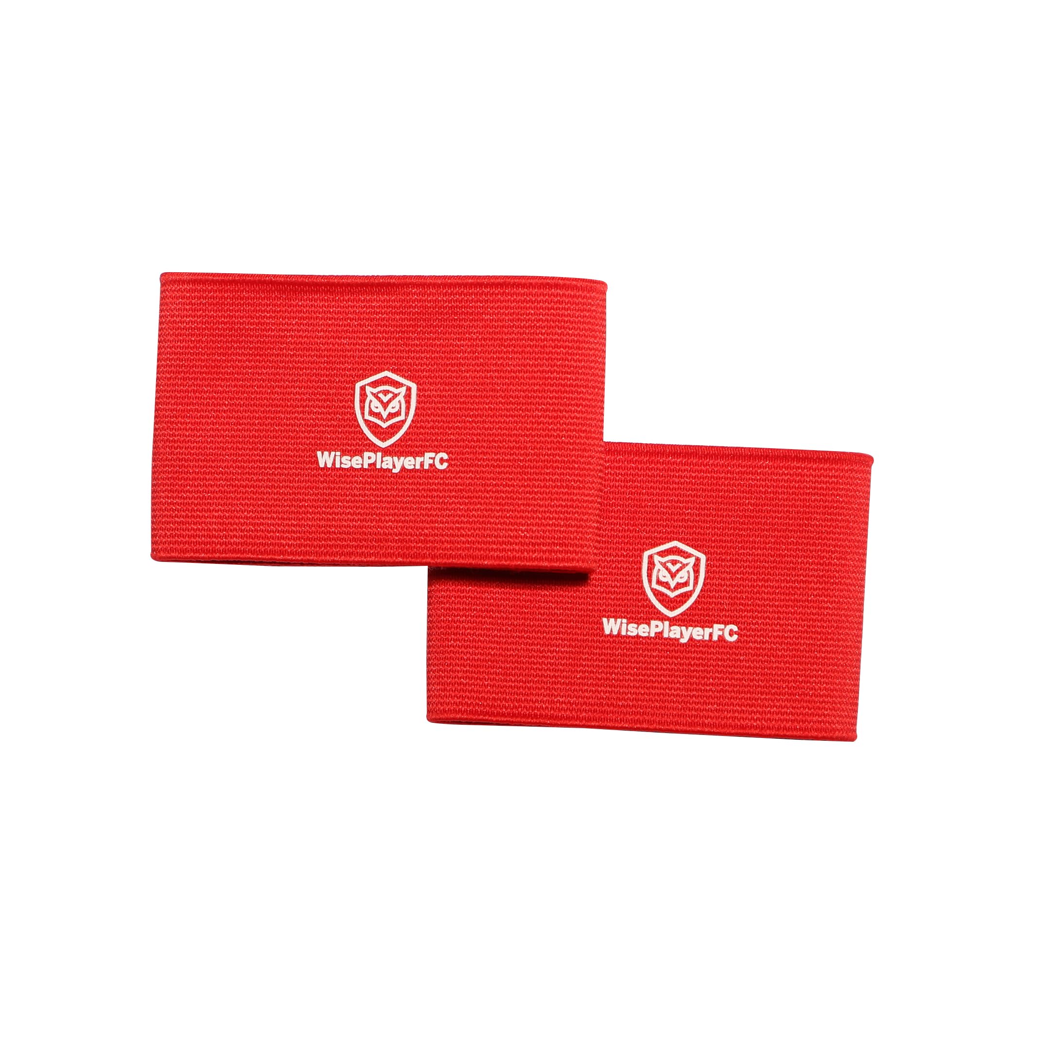 WISEPLAYERFC Guard Stay- 2 Elastic Bands to Hold Football Shin Guards for Men, Women & Children (Red)