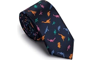 HAWSON Funny Ties for Men Pattern Men's Ties 57.87'' Standard Length Striped Hand Knit Tie Skinny Necktie for Men