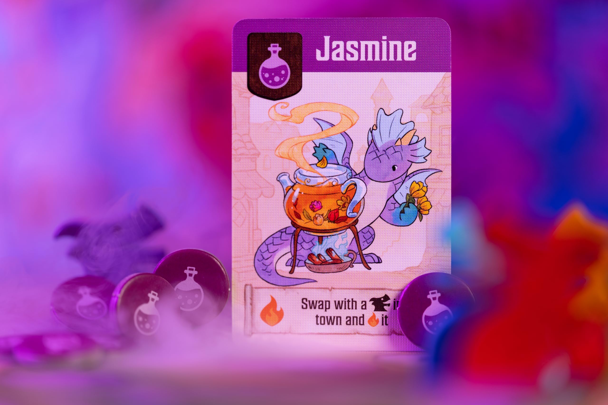 Flamecraft Board Game | Strategy Dragon Fantasy Fun Family for Kids & Adults Ages 10+ 1-5 Players Average Playtime 60 Minutes Made by Lucky Duck Games (LKY-FMC-R01-EN)