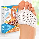 Ball of Foot Cushions (2 Pairs) - Metatarsal Pads | Soft Gel Forefoot Pads - Foot Sleeve with Soft Gel Sole - Mortons Neuroma