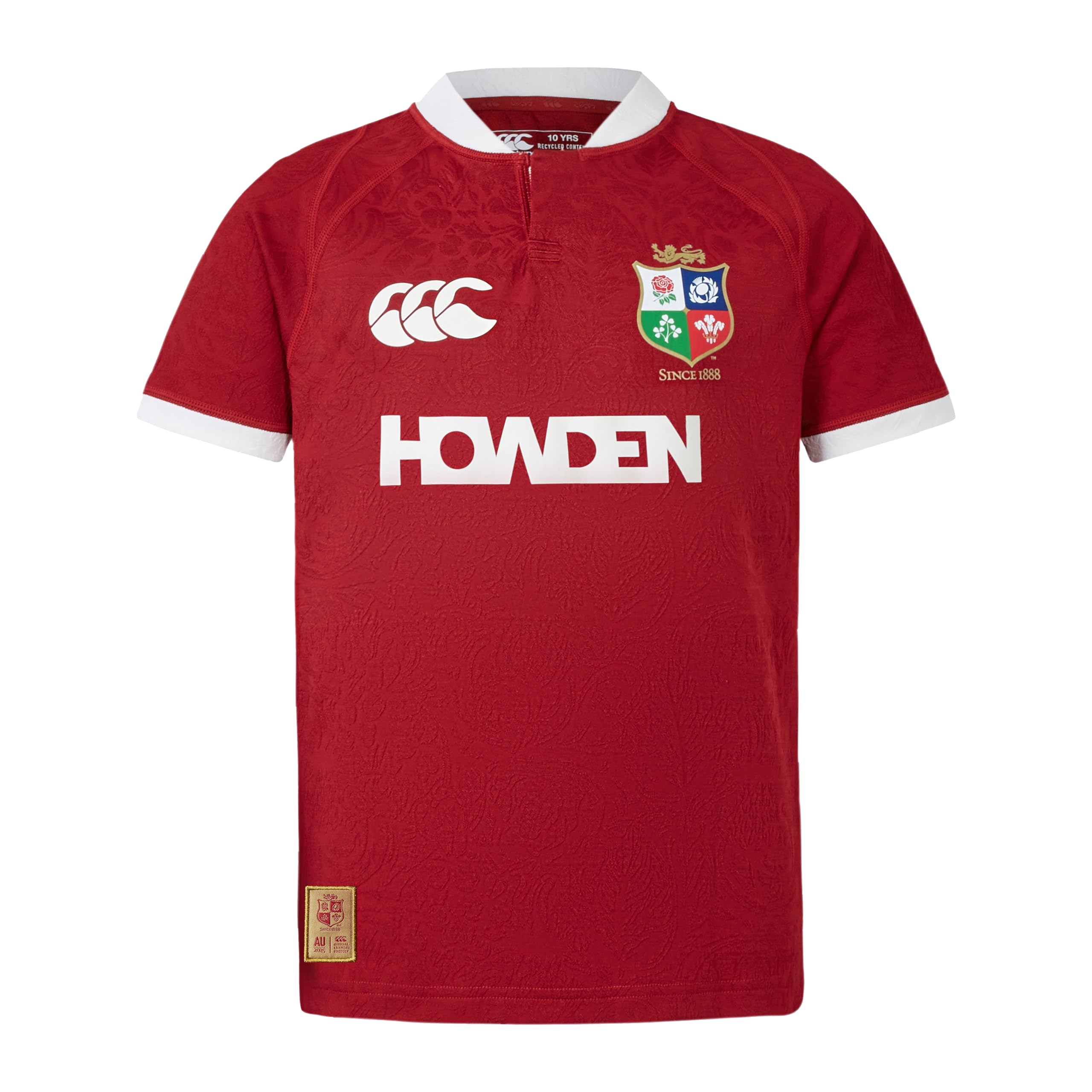 Canterbury Junior Unisex British & Irish Lions Replica Rugby Jersey | Soft Feel | Official British & Irish Lions Licensed Product Technical Rugby Jersey, Red Dahlia, 14