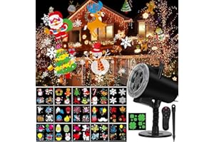Chrimas Projector Light Outdoor, Syslux Holiday Projector Lights with 16 HD Slides LED Waterproof Light Outdoor Indoor Christ