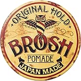 BROSH Original Pomade, Strong Hold for Men, 1.4 Oz Travel Size | Lightweight Water-Based Hair Styling Cream with Classic Medium Gloss Shine, Rinses Out Clean, Non-Sticky for All Hair Types