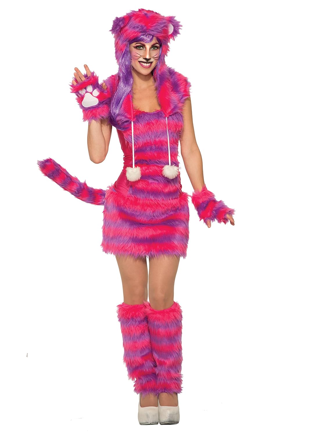 Handmade Cheshire Cat Tail Costume Accessory - Faux Fur Hot Pink, Purple, Or Blue Gray