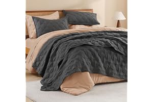 Litanika Queen Size Quilt Set Grey, Full Lightweight Comforter Gray - 3 Pieces Bedspreads & Coverlets Bedding Cover All Season Use Bed Decor (1 Quilt, 2 Pillowcases)