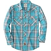 Dubinik® Pearl Snap Shirts for Men Long Sleeve Lightweight Casual Western Plaid Cowboy Cotton Vintage Work Shirt