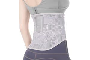 EGJoey Breathable Back Brace for Women & Men - Comfortable Lower Back Pain Relief & Posture Corrector Support Belt to Relieve Pain and Improve Posture（Gray,Medium）