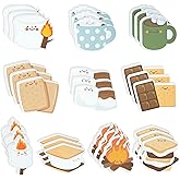 CJiangpo 30Pcs Marshmallow Sticky Notes - 600 Sheets Cute Self Stick Notepad Memo Pads Funny Cartoon Page Markers for Classroom Rewards Teacher Student Supplies Camping Themed Gift for Kids