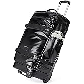 BAGSMART Rolling Duffle Bag with Wheels, Travel Duffel Luggage Bag for Men, Water Repellent Heavy Duty for Travel Camp, Black, Large, 70L