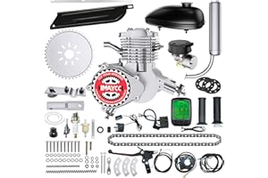 IMAYCC Bike Motor Kit 80cc Motorized Bike Kit 2 Stroke Gas Bicycle Engine Conversion Kit Fit for 26-28" Bikes (80CC Silver)
