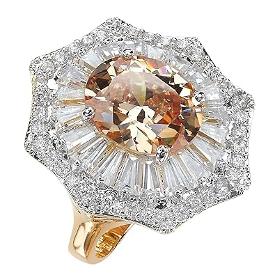 Amazoncom Palm Beach Jewelry Champagne Cubic Zirconia 14k