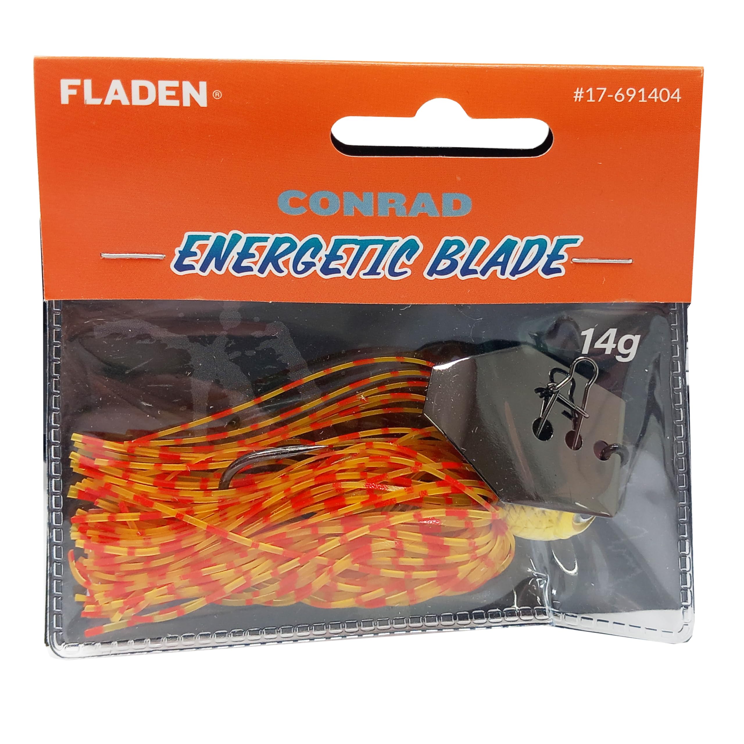FLADEN Fishing - CONRAD 14g Energetic Bladed Chatterbait Lure - Vibrating Blade - Multiple Colour Options - Ideal for Predatory Fish (Brown Motoroil) [17-691404]