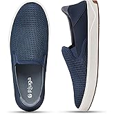 RIUGA Men's Orthopedic Slip-On Loafers with Arch Support - Collapsible Heel Casual Walking Fashion Sneakers for Men, Lightweight Breathable Mesh Comfort Shoes