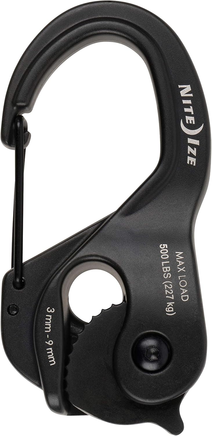 Nite Ize CamJam XT Aluminum Rope Tightener, Large Versatile Tie Down Cam Mechanism With Carabiner Clip + 500 LB Load Limit - - 