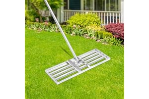 ANSGERY Lawn Levelling Rake,30 x 10 inch Leveling Rake with Adjustable Stainless Steel Handle,Lawn Leveling Tool with 78" Extended Handle,Yard Leveling Rake Suit for Garden,Golf Lawn and Farm